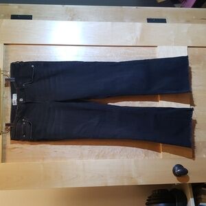 Zara Black Jeans Size 8 with Stretch and Raw Hem